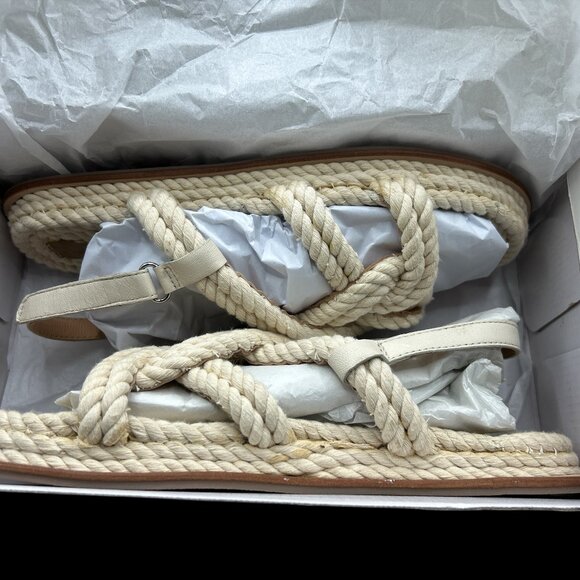 Salt and Umber SANSA - NATURAL Vegan Rope Nautical Knot Slingback US 9 / EU 40 - Picture 4 of 9